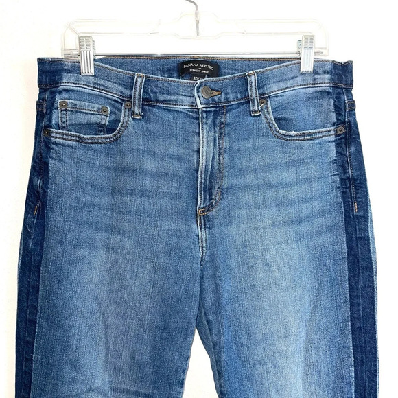 Banana Republic Straight Leg Ankle Medium Wash Side Stripe Jeans 30 Women’s - Picture 3 of 13